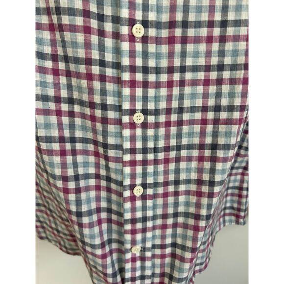 Johnnie-O Men's Large Plaid Hangin' Out Button Down Shirt - Picture 6 of 6